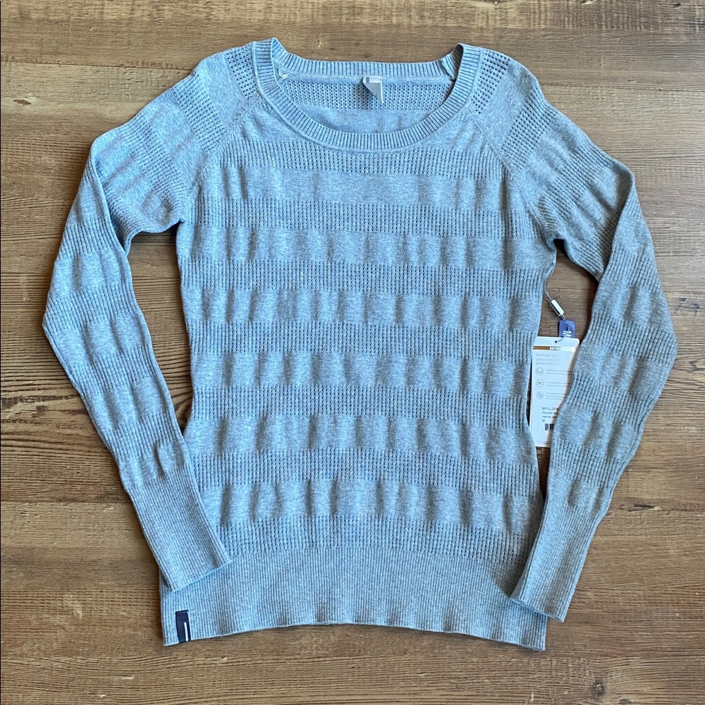 NWT Mondetta Pointelle Sweater in Heathered Grey Size Medium